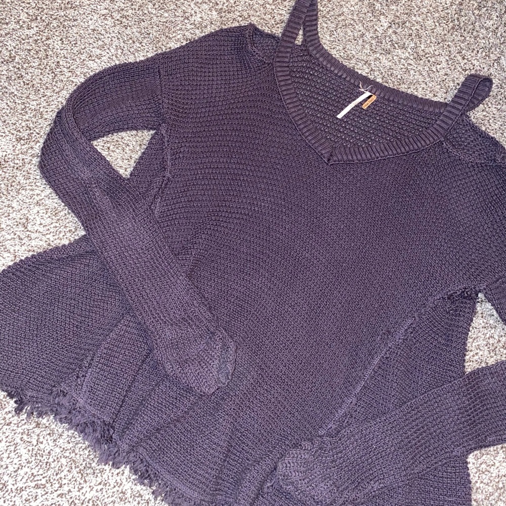 Free people off the shoulder sweater!